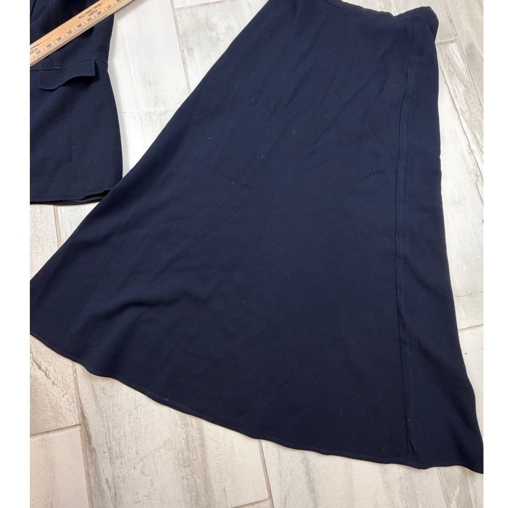 Vintage Lauren Ralph Lauren Navy Blue Wool Skirt Suit Gold Crest Buttons Size 12 - Picture 10 of 13